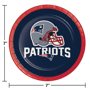 Bulk Pack of 24 New England Patriots Paper Dessert Plates