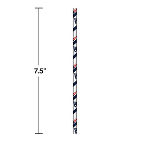 Bulk Pack of 48 New England Patriots Paper Straws