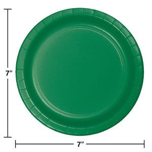 Bulk Pack of 24 Emerald Green Paper Dessert Plates