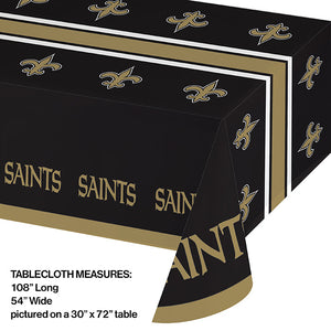 Bulk Pack of 2 New Orleans Saints Plastic Table Cover, 54" X 102"