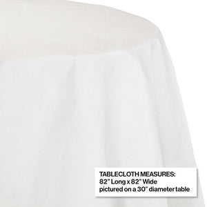 Bulk Pack of 2 White 82" Round Polylined Tissue Tablecover