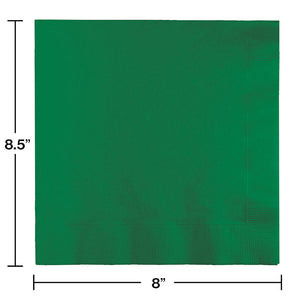 Bulk Pack of 50 Emerald Green Dinner Napkins 3Ply 1/4Fld