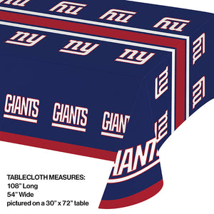 Bulk Pack of 2 New York Giants Plastic Table Cover, 54" X 102"