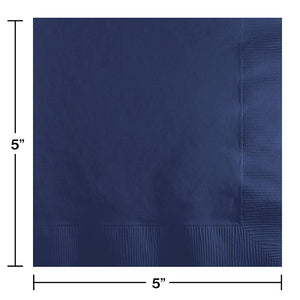 Bulk Pack of 150 Navy Beverage Napkin, 3 Ply