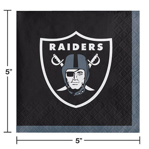 Bulk Pack of 48 Las Vegas Raiders Beverage Napkins