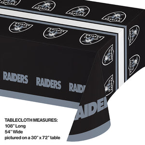 Bulk Pack of 2 Las Vegas Raiders Plastic Table Cover, 54" X 102"