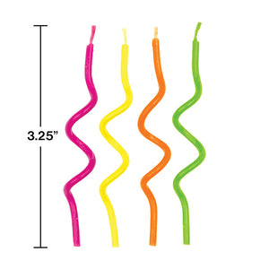 Bulk Pack of 36 Neon Curly Candles