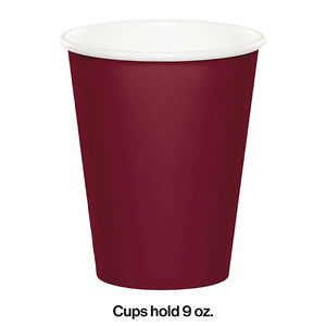 Bulk Pack of 48 Burgundy Hot/Cold Paper Cups 9 Oz