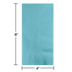 Bulk Pack of 100 Pastel Blue Dinner Napkins 2Ply 1/8Fld