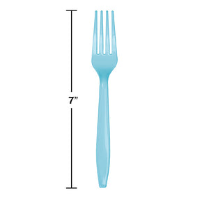 Bulk Pack of 100 Pastel Blue Plastic Forks