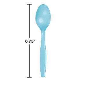 Bulk Pack of 100 Pastel Blue Plastic Spoons