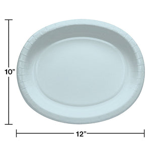 Bulk Pack of 16 Pastel Blue Oval Platter 10" X 12"