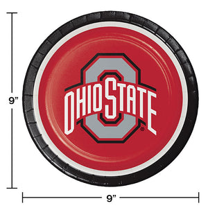 Bulk Pack of 16 Ohio State Buckeyes Paper Plates