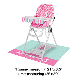 Bulk Pack of 2 Birthday Bunny 1st Birthday High Chair Decorating Kit