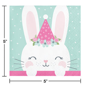 Bulk Pack of 48 Birthday Bunny Beverage Napkins