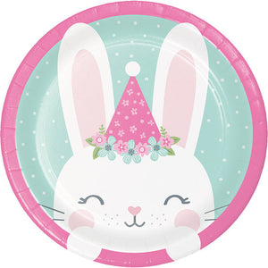 Bulk Pack of 24 Birthday Bunny Paper Dessert Plates