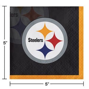 Bulk Pack of 48 Pittsburgh Steelers Beverage Napkins