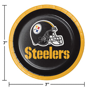 Bulk Pack of 24 Pittsburgh Steelers Paper Dessert Plates