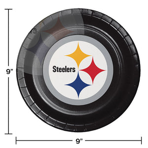 Bulk Pack of 16 Pittsburgh Steelers Paper Plates