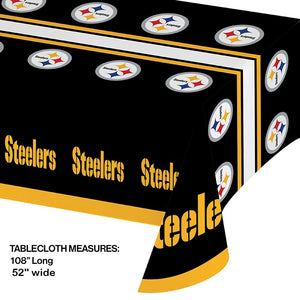 Pittsburgh Steelers Plastic Table Cover, 54" x 102" by Creative Converting