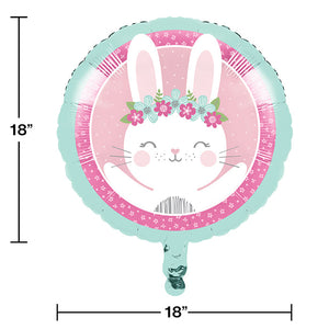 Bulk Pack of 2 Birthday Bunny Metallic Balloon 18"