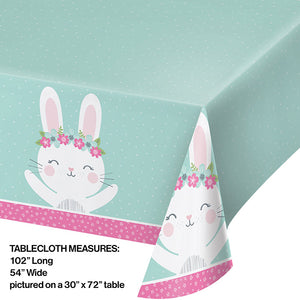 Bulk Pack of 2 Birthday Bunny Plastic Tablecover, 54" X 102"