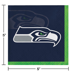 Bulk Pack of 32 Seattle Seahawks Beverage Napkins