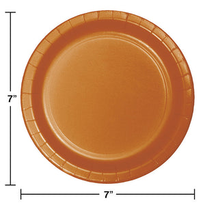 Bulk Pack of 48 Pumpkin Spice Orange Paper Dessert Plates