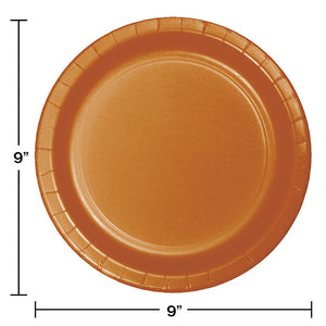 Bulk Pack of 48 Pumpkin Spice Orange Paper Plates