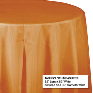 Bulk Pack of 2 Pumpkin Spice Round Plastic Tablecover, 82"