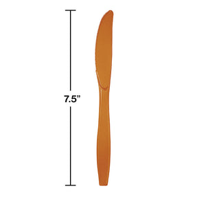 Bulk Pack of 48 Pumpkin Spice Orange Plastic Knives