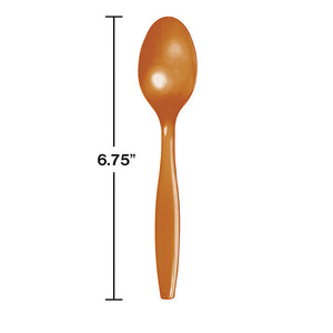 Bulk Pack of 48 Pumpkin Spice Orange Plastic Spoons