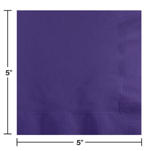 Bulk Pack of 100 Purple Beverage Napkin 2Ply