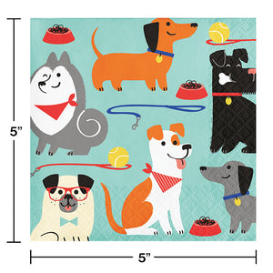 Bulk Pack of 48 Dog Party Beverage Napkins