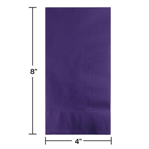 Bulk Pack of 100 Purple Dinner Napkins 2Ply 1/8Fld