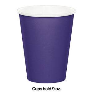 Bulk Pack of 48 Purple Hot/Cold Paper Cups 9 Oz