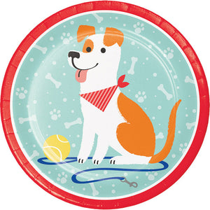 Bulk Pack of 16 Dog Party Paper Plates