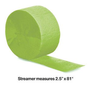 Bulk Pack of 5 Fresh Lime Crepe Streamers 81 ft