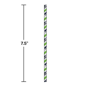 Bulk Pack of 48 Seattle Seahawks Paper Straws