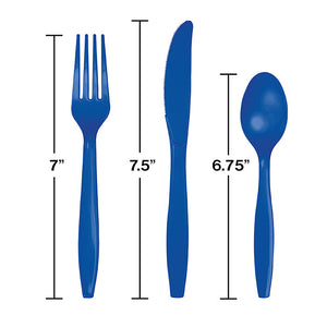 Bulk Pack of 48 Cobalt Blue Assorted Cutlery