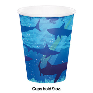 Bulk Pack of 16 Shark Splash Hot/Cold Paper Cups 9 Oz