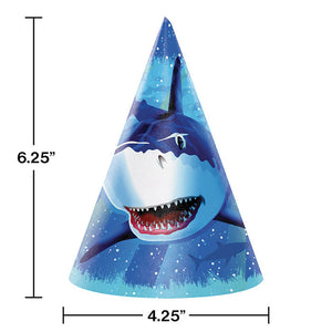 Bulk Pack of 16 Shark Splash Party Hats