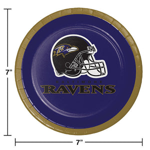 Bulk Pack of 24 Baltimore Ravens Dessert Plates