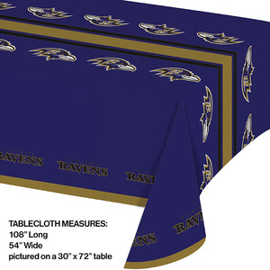 Bulk Pack of 2 Baltimore Ravens Plastic Table Cover, 54" X 102"