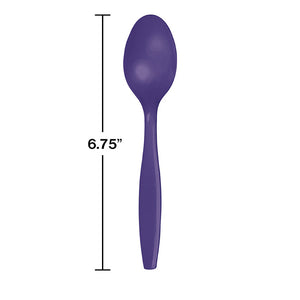 Bulk Pack of 100 Purple Plastic Spoons