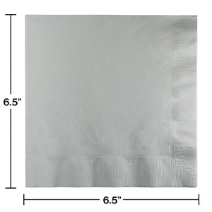 Bulk Pack of 100 Shimmering Silver Luncheon Napkin 2Ply