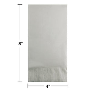 Bulk Pack of 32 Shimmering Silver Guest Towel, 3 Ply