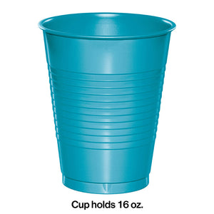 Bulk Pack of 40 Bermuda Blue 16 Oz Plastic Cups