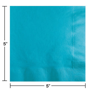 Bulk Pack of 100 Bermuda Blue Beverage Napkin 2Ply