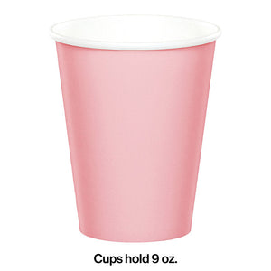 Bulk Pack of 24 Classic Pink Hot/Cold Paper Cups 9 Oz